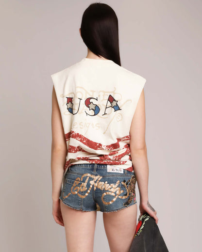 USA Tank IVORY | Ed Hardy