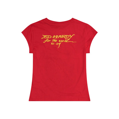 Leopard Panther Rhinestone Cap Sleeve | Women's Tee | Ed Hardy CHERRY | Ed Hardy