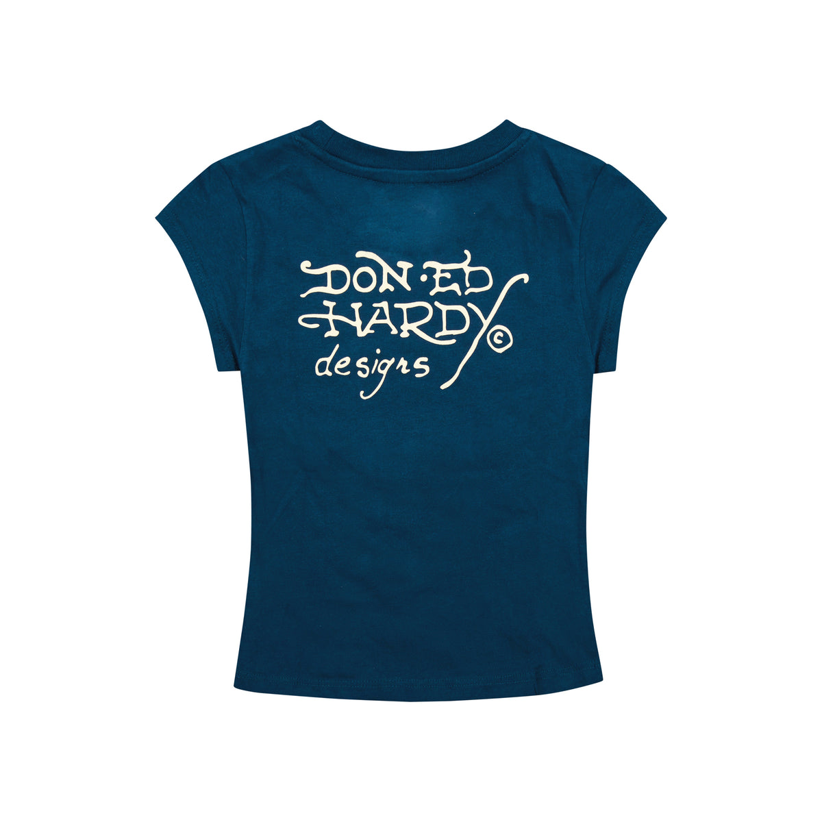 Flame Rose Cap Sleeve Tee SAPPHIRE | Ed Hardy