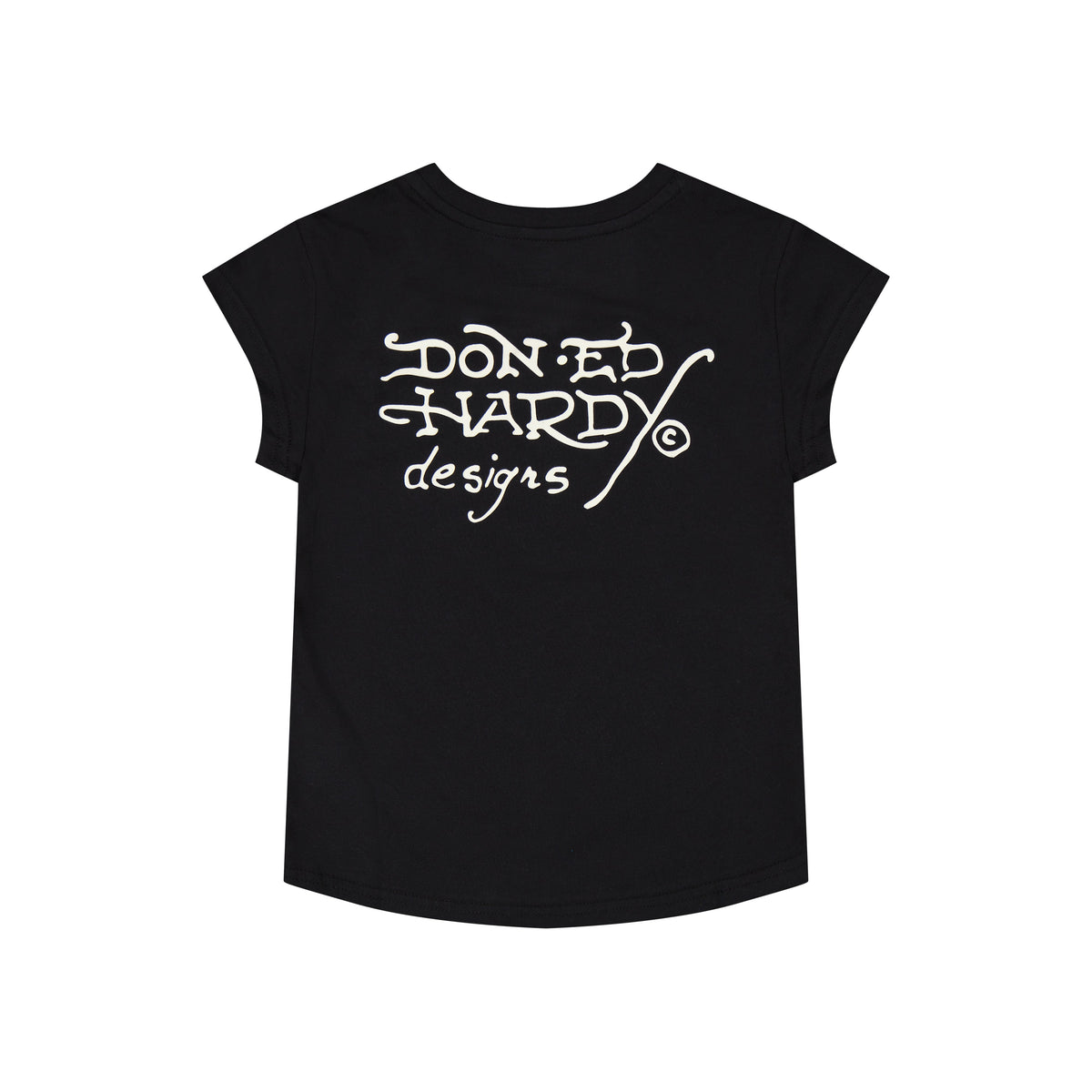 Fire Tiger Rhinestone Cap Sleeve Tee BLACK | Ed Hardy
