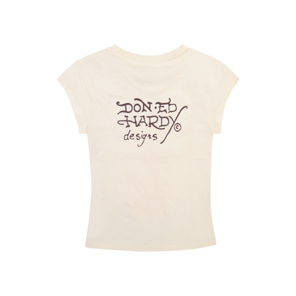 Rose Cobra Cap Sleeve Tee IVORY | Ed Hardy