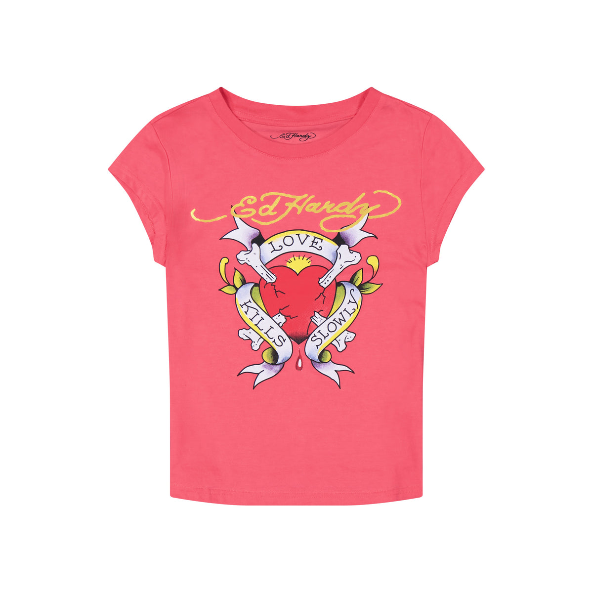 LKS Heart Cap Sleeve Tee POP PINK | Ed Hardy