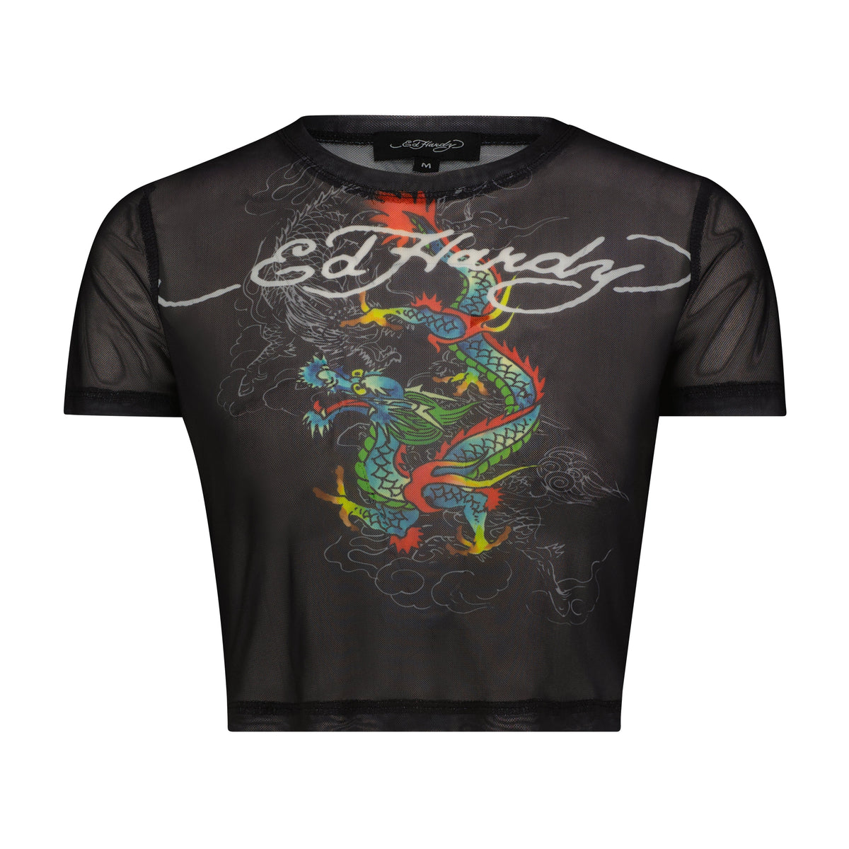 Dragon Print Mesh Shirt BLACK | Ed Hardy