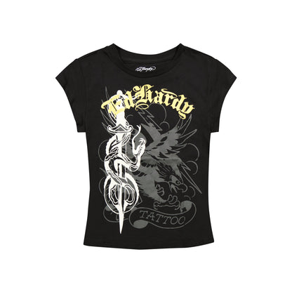 Snake Dagger Cap Sleeve Tee BLACK | Ed Hardy