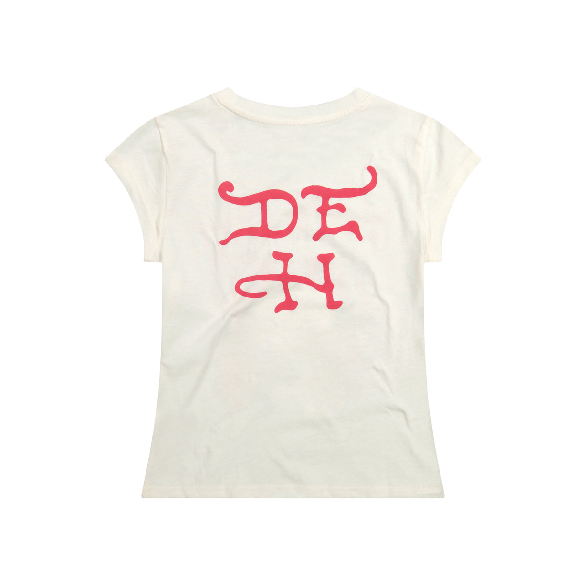 Pink Flame Skull Cap Sleeve | Women's Y2K Tee | Ed Hardy IVORY | Ed Hardy
