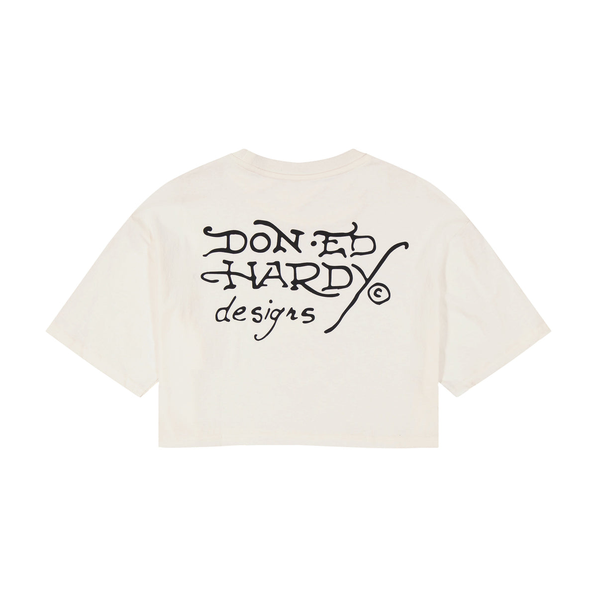 Cross Heart Cropped Boxy Tee VTG IVORY | Ed Hardy