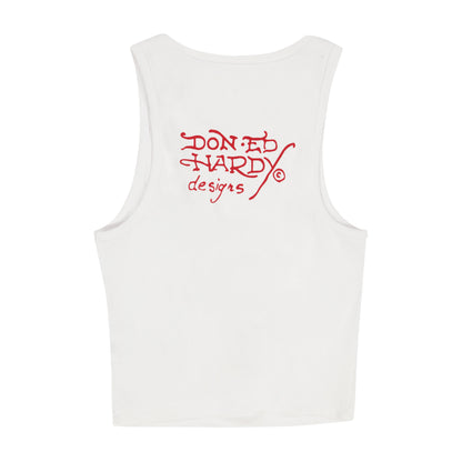 Cross Rib Tank Top White | Ed Hardy