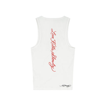 Cross Heart Rhinestone Tank Top | Women's Tank Top | Ed Hardy WHITE | Ed Hardy