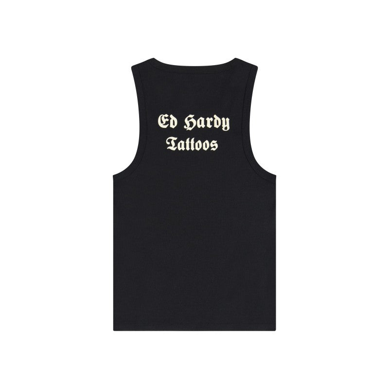 Black Rose Rhinestone Tank BLACK | Ed Hardy