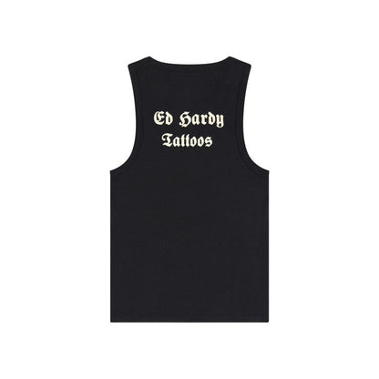 Black Rose Rhinestone Tank BLACK | Ed Hardy