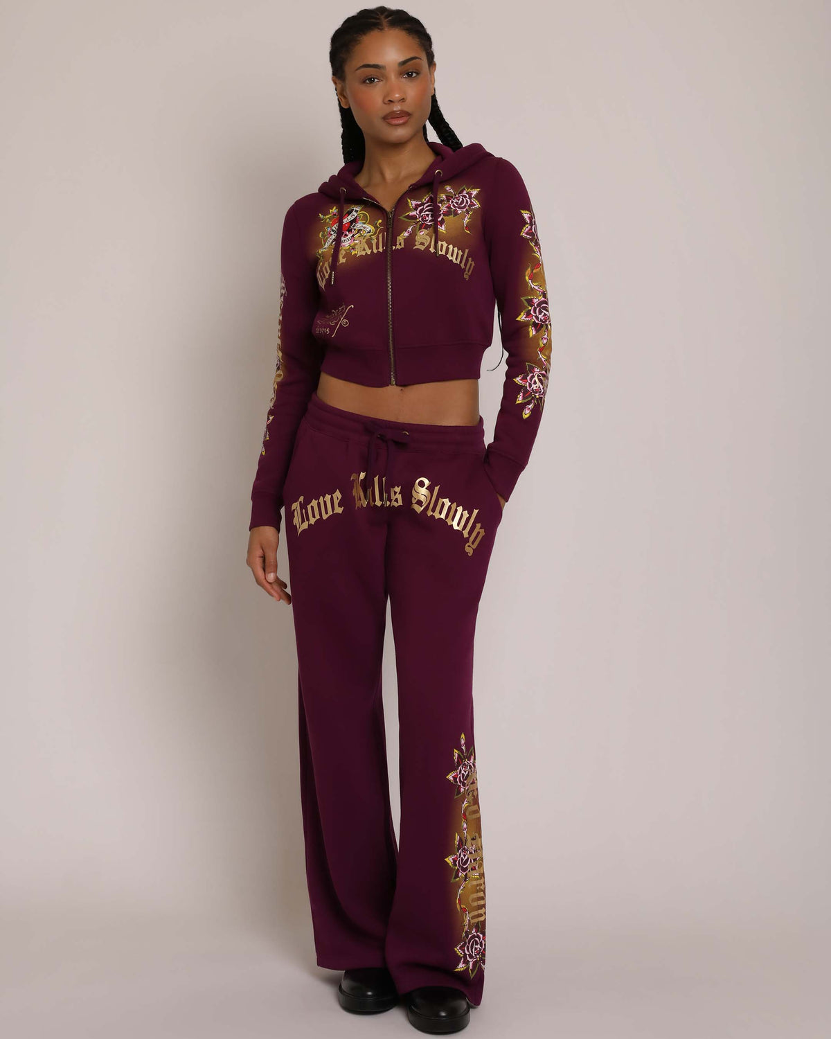 LKS Skull Rose Sweatpant  | Ed Hardy