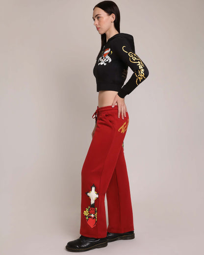 Sacred Heart Sweatpants - Dark Cherry DARK CHERRY | Ed Hardy