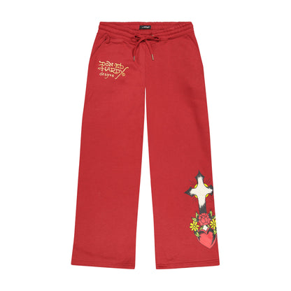 Sacred Heart Sweatpants - Dark Cherry DARK CHERRY | Ed Hardy