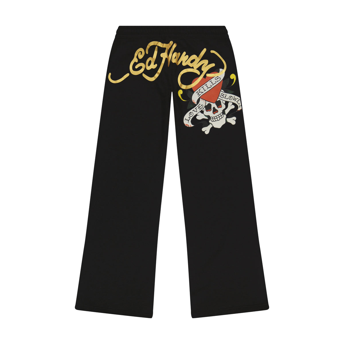 LKS Skull Black Flared Sweatpant Black | Ed Hardy