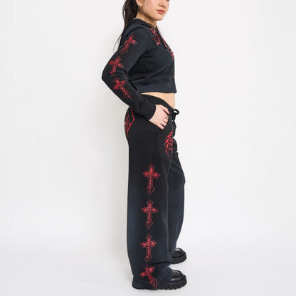 Crosses Sweatpants SUNFADE BLACK | Ed Hardy