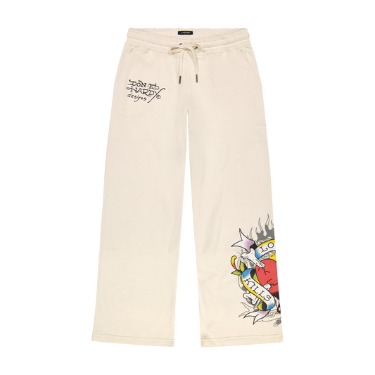 LKS Heart Sweatpants IVORY | Ed Hardy