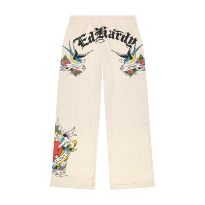 LKS Heart Sweatpants IVORY | Ed Hardy