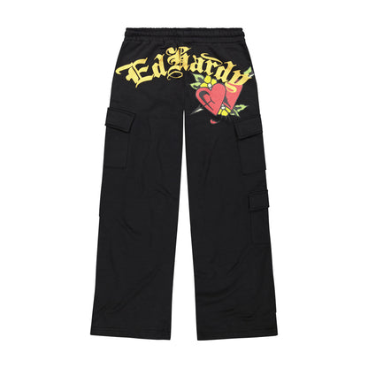 Sacred Heart Cargo Sweatpants - Black BLACK | Ed Hardy