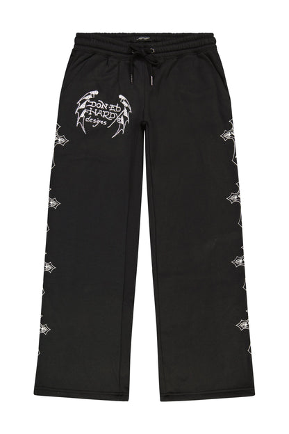 Black and White Crosses Sweatpants BLACK | Ed Hardy