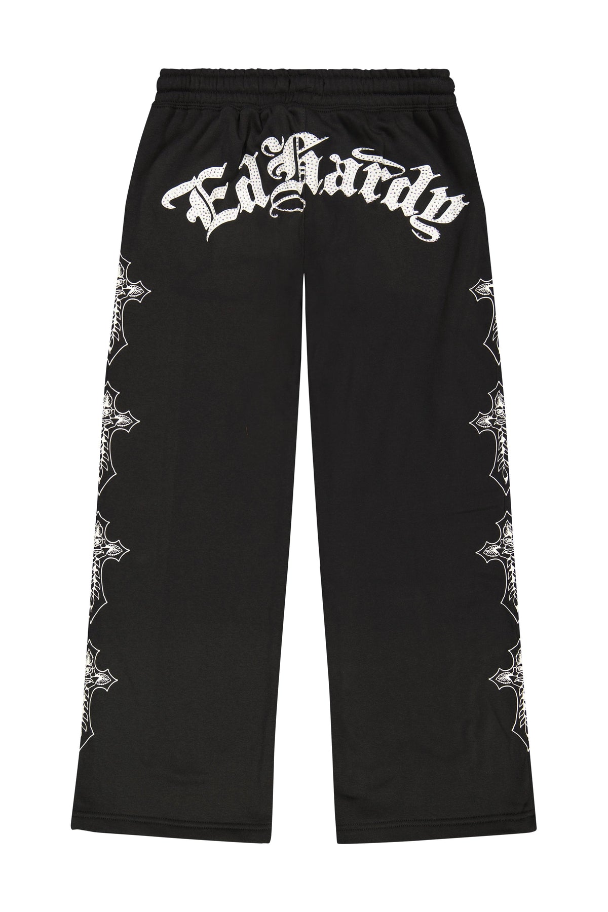 Black and White Crosses Sweatpants BLACK | Ed Hardy