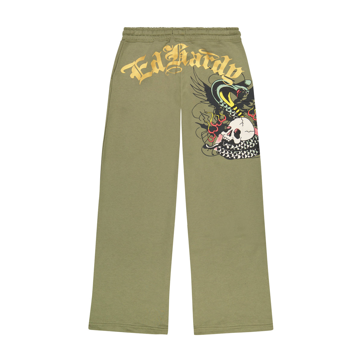 Cobra Flame Sweatpants LT OLIVE | Ed Hardy