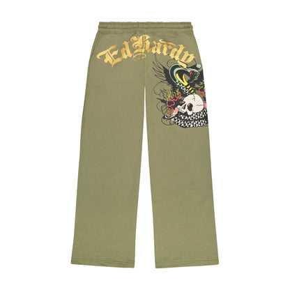 Cobra Flame Sweatpants LT OLIVE | Ed Hardy