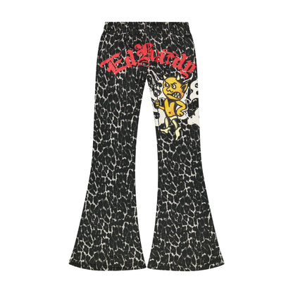 Baby Devil Boot Cut Sweatpants BLACK LEOPARD | Ed Hardy