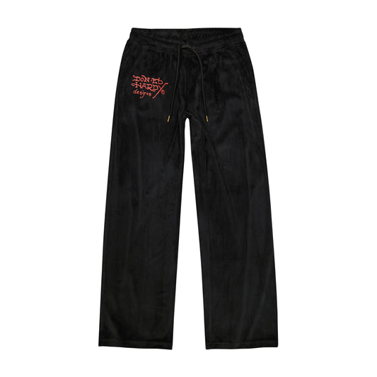 NYC Skull Y2K Flared Sweatpants Black Velvet | Ed Hardy