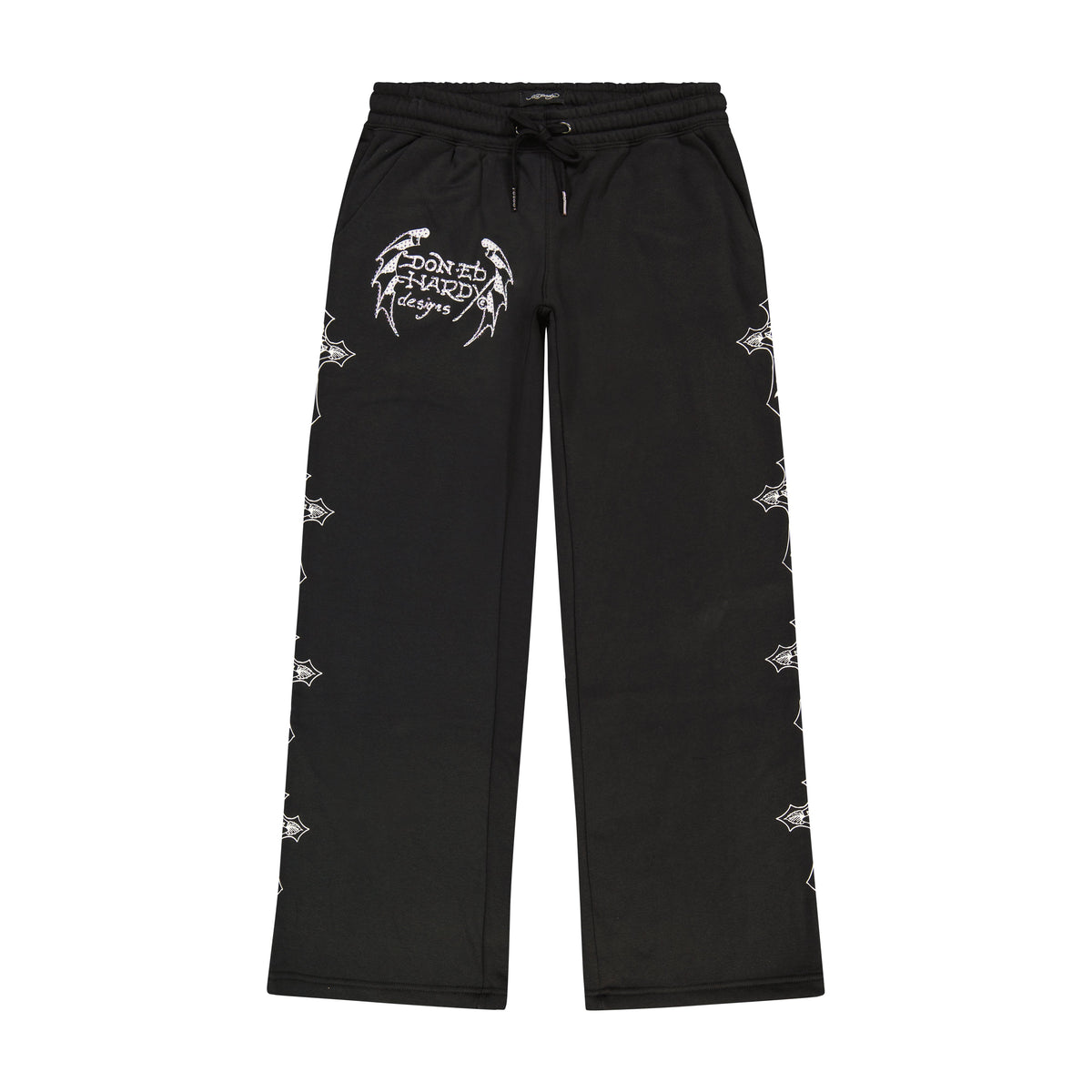 Crosses Rhinestone Sweatpants BLACK | Ed Hardy