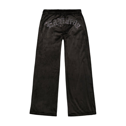 Tiger Head Y2K Velour Sweatpants Black Velvet | Ed Hardy