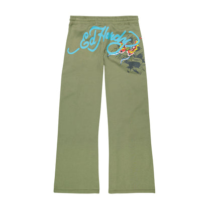 Butterfly Sweatpants Light Olive | Ed Hardy
