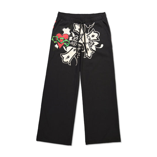 Sacred Heart Fleece Sweatpant Black | Ed Hardy