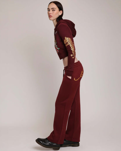 Retro Tiger Flare Sweatpants SANGRIA | Ed Hardy
