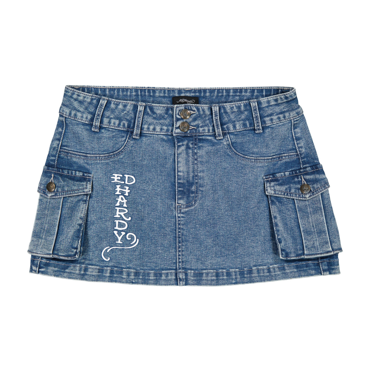 Heart Dagger Cargo Skirt Light Wash | Ed Hardy
