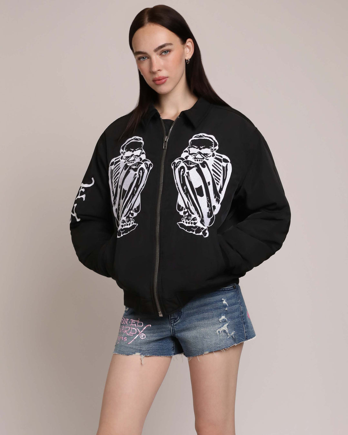 LKS Heart Denim Shorts MEDIUM VINTAGE | Ed Hardy