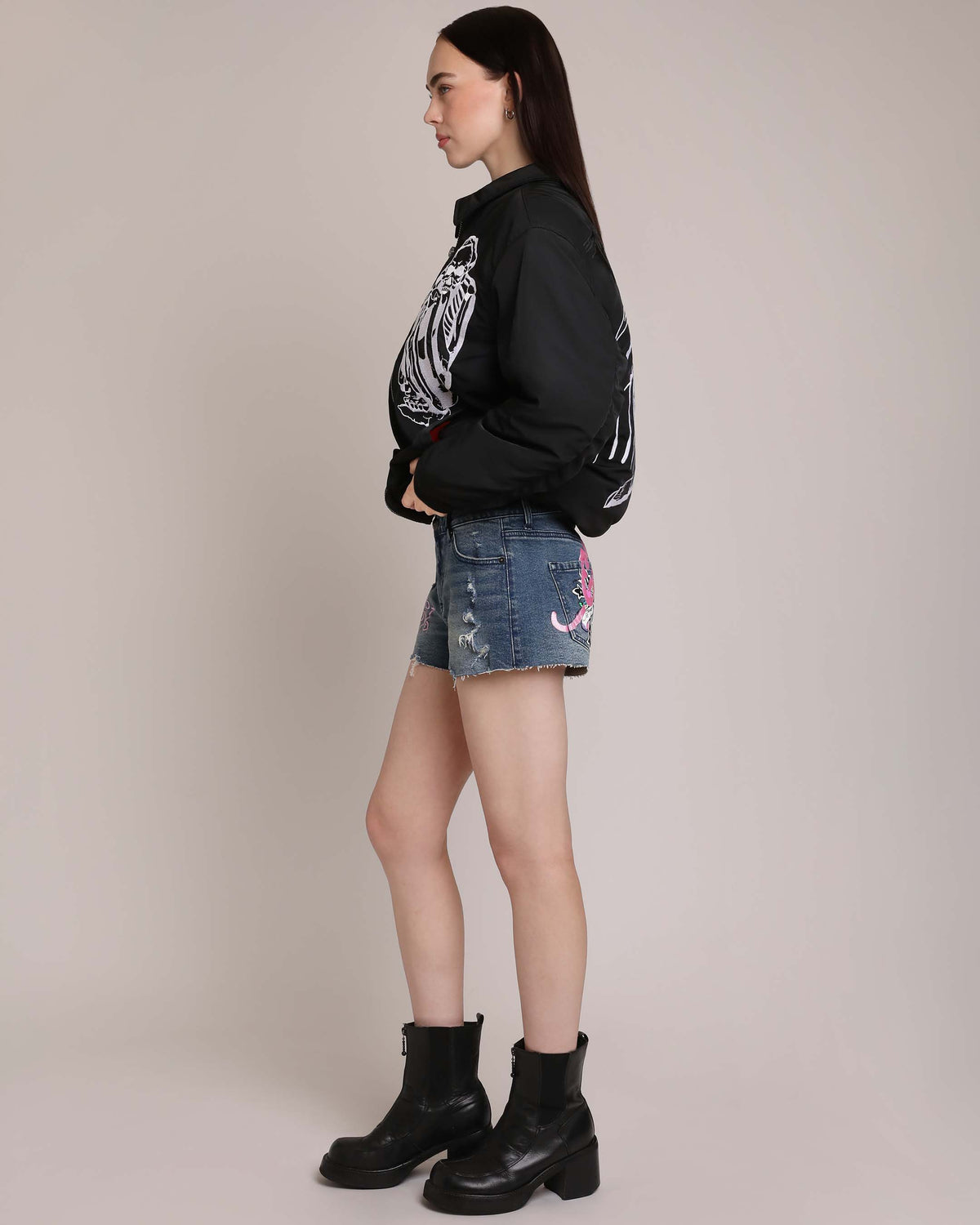 LKS Heart Denim Shorts MEDIUM VINTAGE | Ed Hardy