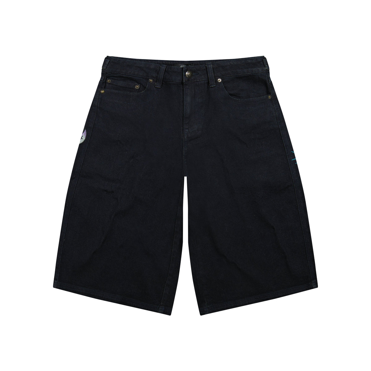 Panther Long Denim Shorts | Women's Y2K Shorts | Ed Hardy DARK WASH | Ed Hardy