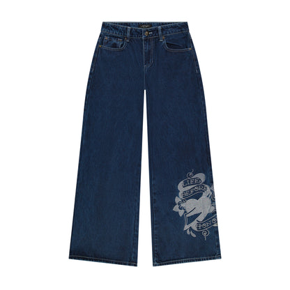 Tiger Leopard Baggy Jeans Y2K MED | Ed Hardy