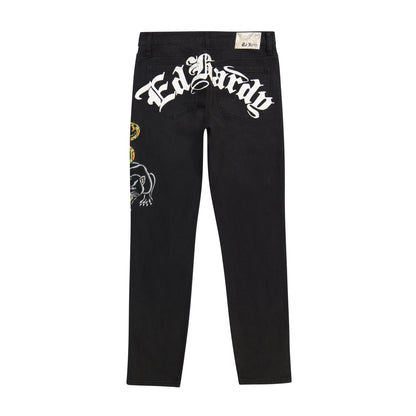 Dagger Skull Slim Taper Jean Black | Ed Hardy
