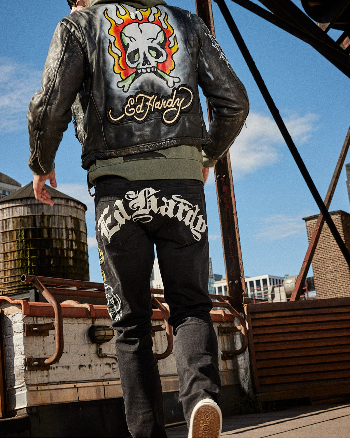 Dagger Skull Slim Taper Jean Black | Ed Hardy