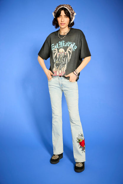 Hearts Low Waist Bootcut Jean LIGHT TINT | Ed Hardy