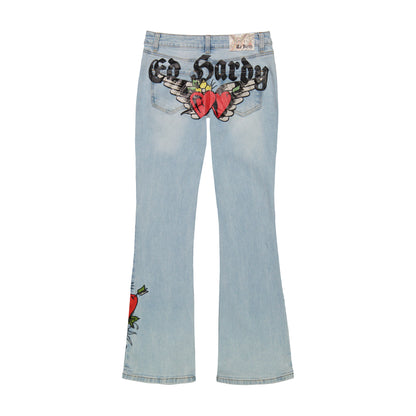 Hearts Low Waist Bootcut Jean LIGHT TINT | Ed Hardy