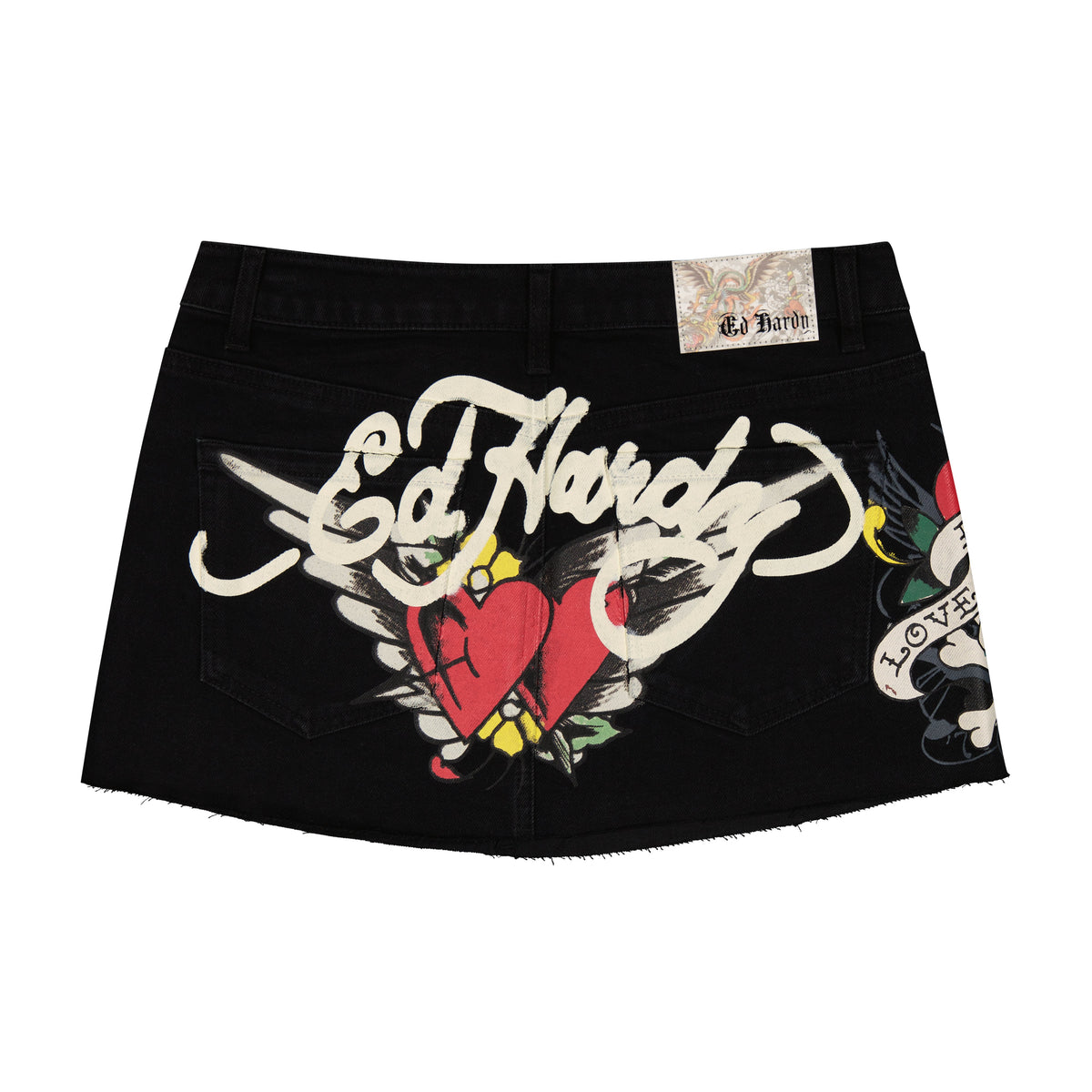 LKS Skull Denim Skirt BLACK WASH | Ed Hardy