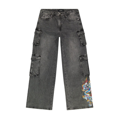 Dragon Cargo Jeans Vintage Grey | Ed Hardy