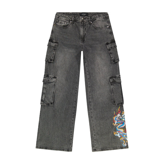 Dragon Cargo Jeans Vintage Grey | Ed Hardy