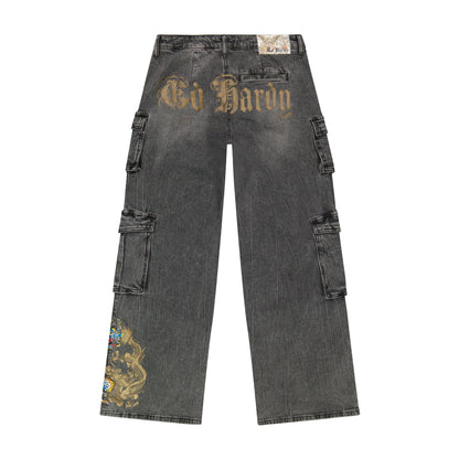 Dragon Cargo Jeans Vintage Grey | Ed Hardy