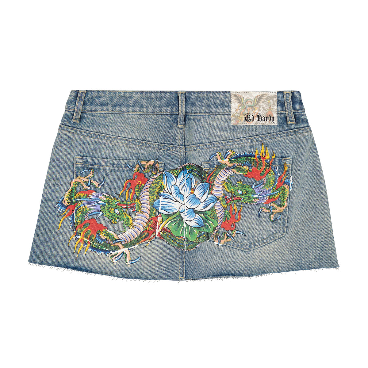 Dragon Denim Mini Skirt LIGHT WASH | Ed Hardy