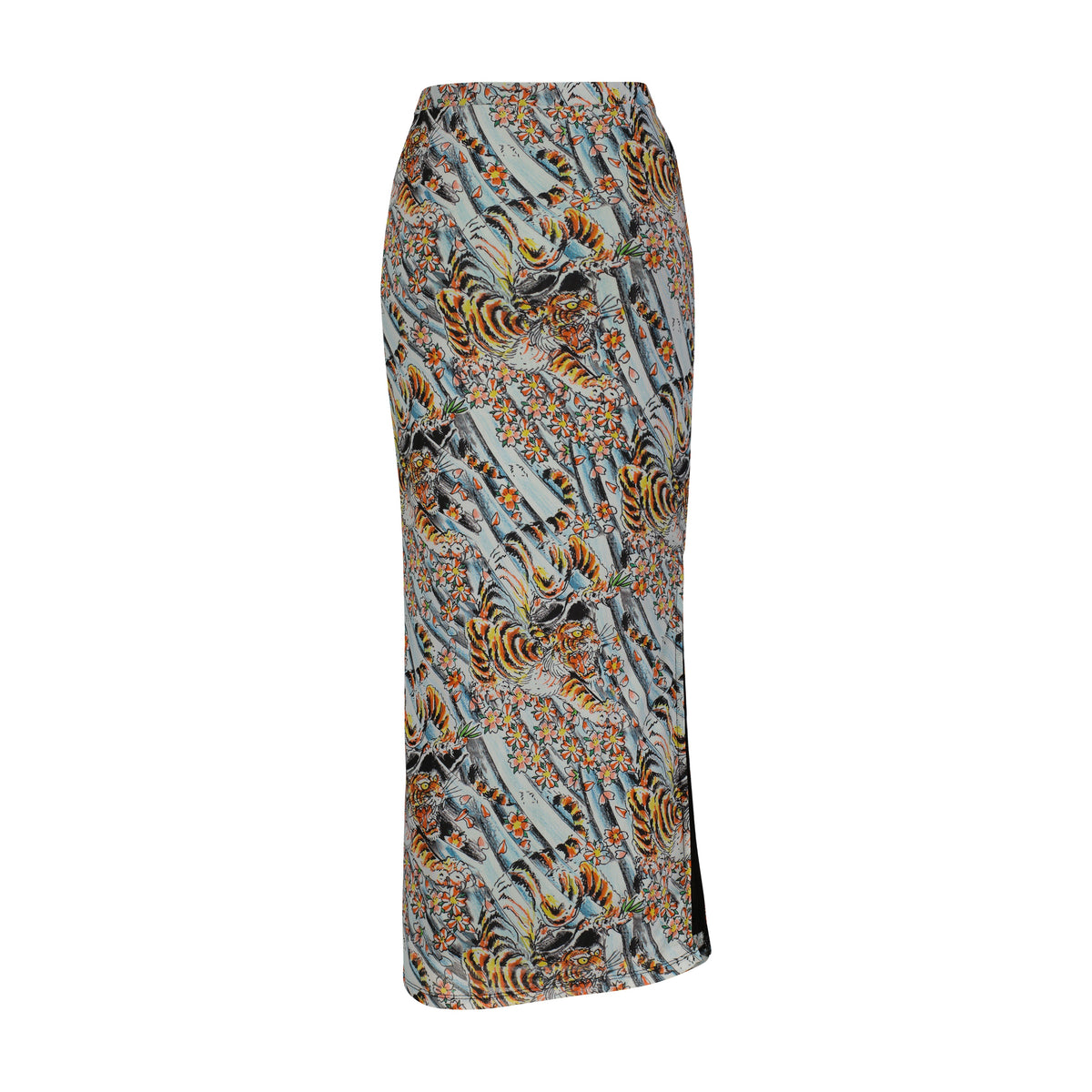 Tiger Print Mesh Maxi Skirt SKY | Ed Hardy