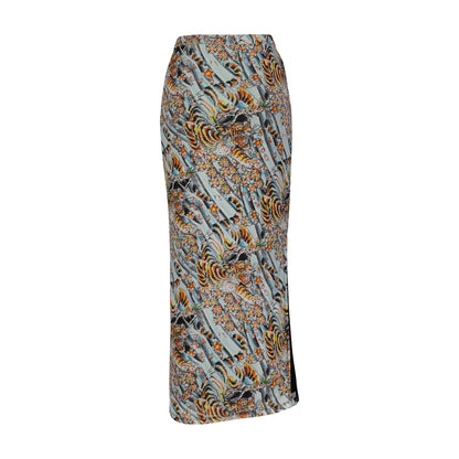 Tiger Print Mesh Maxi Skirt SKY | Ed Hardy