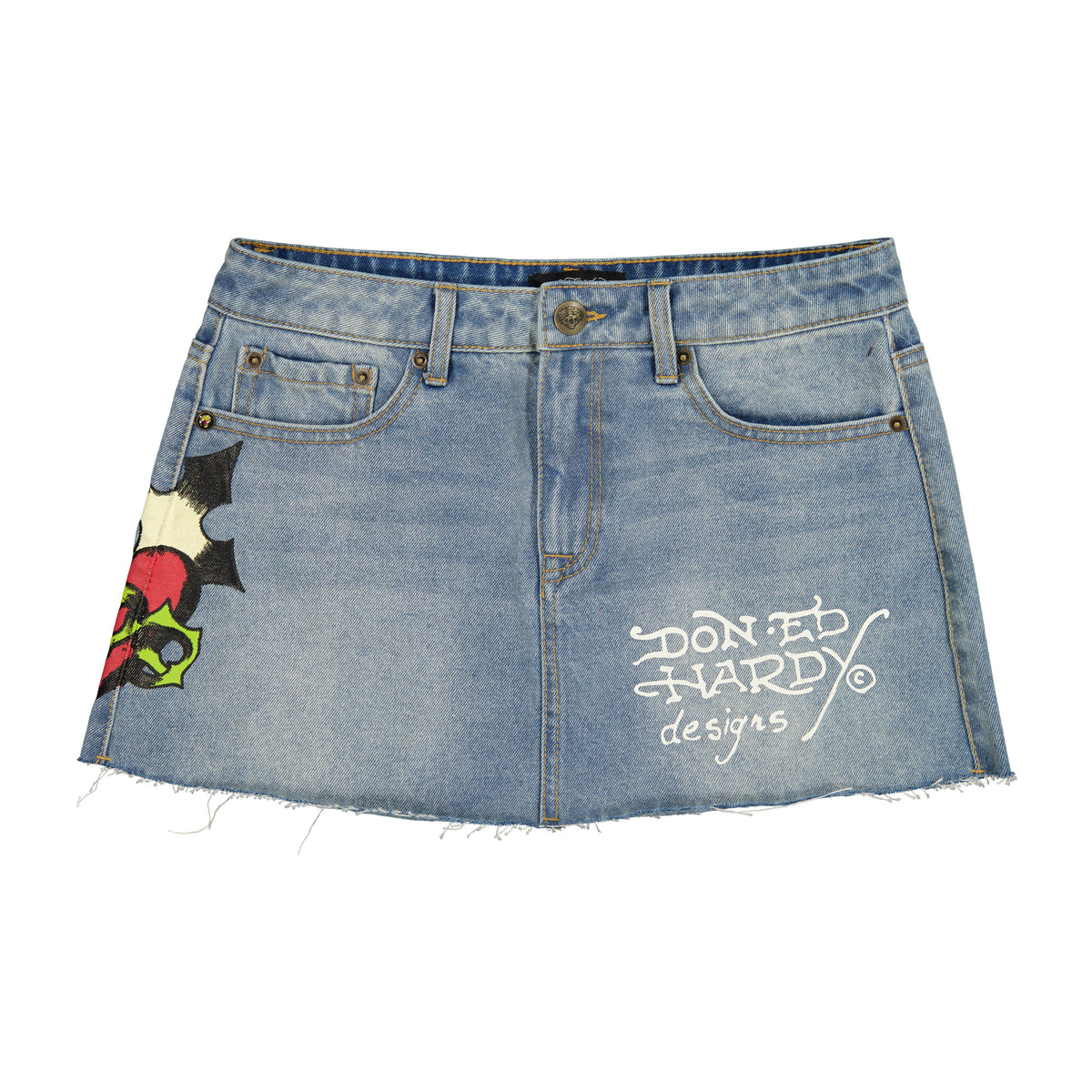 Sacred Heart Denim Skirt LIGHT WASH | Ed Hardy